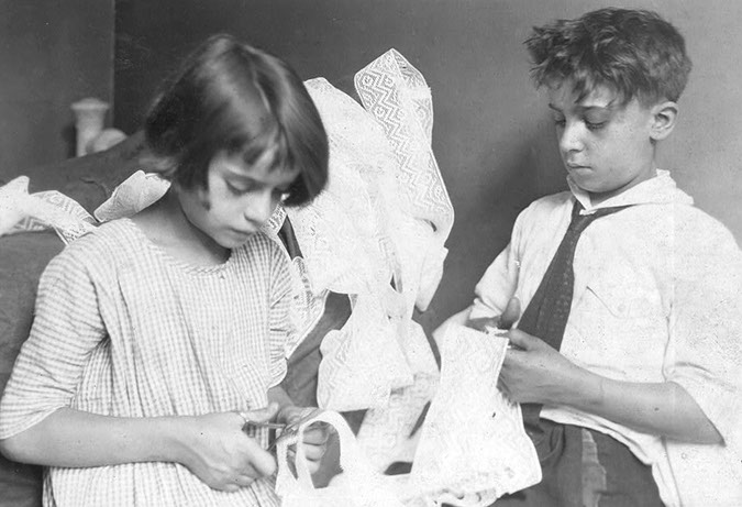 Child lacemakers in New York City