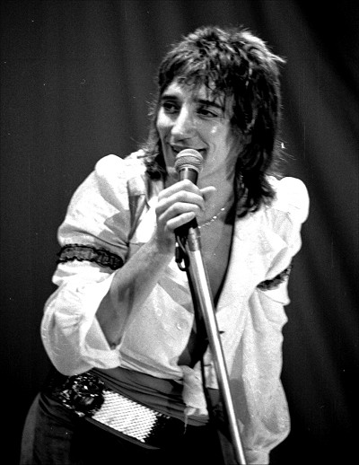 Rod Stewart pictured in 1976 concert in Oslo Norway