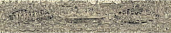 Underground in the New York City subway system of the imagination, by Duke Riley.