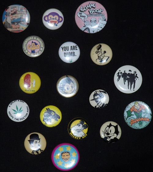 rock music button collection